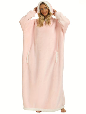 Pyjama Femme Peignoir en Peluche à Manches Longues Capuche Vibrants en Coton | CozyCloud