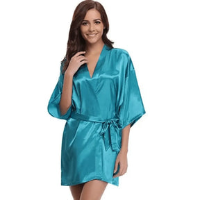 Pyjama Femme Peignoir avec Décolleté en V Serenity en Satin | CozyCloud