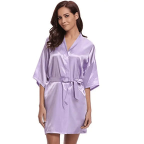 Pyjama Femme Peignoir avec Décolleté en V Serenity en Satin | CozyCloud