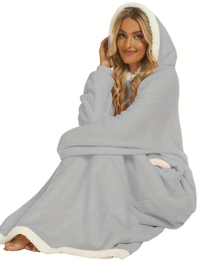 Pyjama Femme Peignoir en Peluche à Manches Longues Capuche Vibrants en Coton | CozyCloud