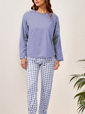 Pyjama Femme Long Pantalon + Chemise à Manches Longues Claire Classe en Coton | CozyCloud