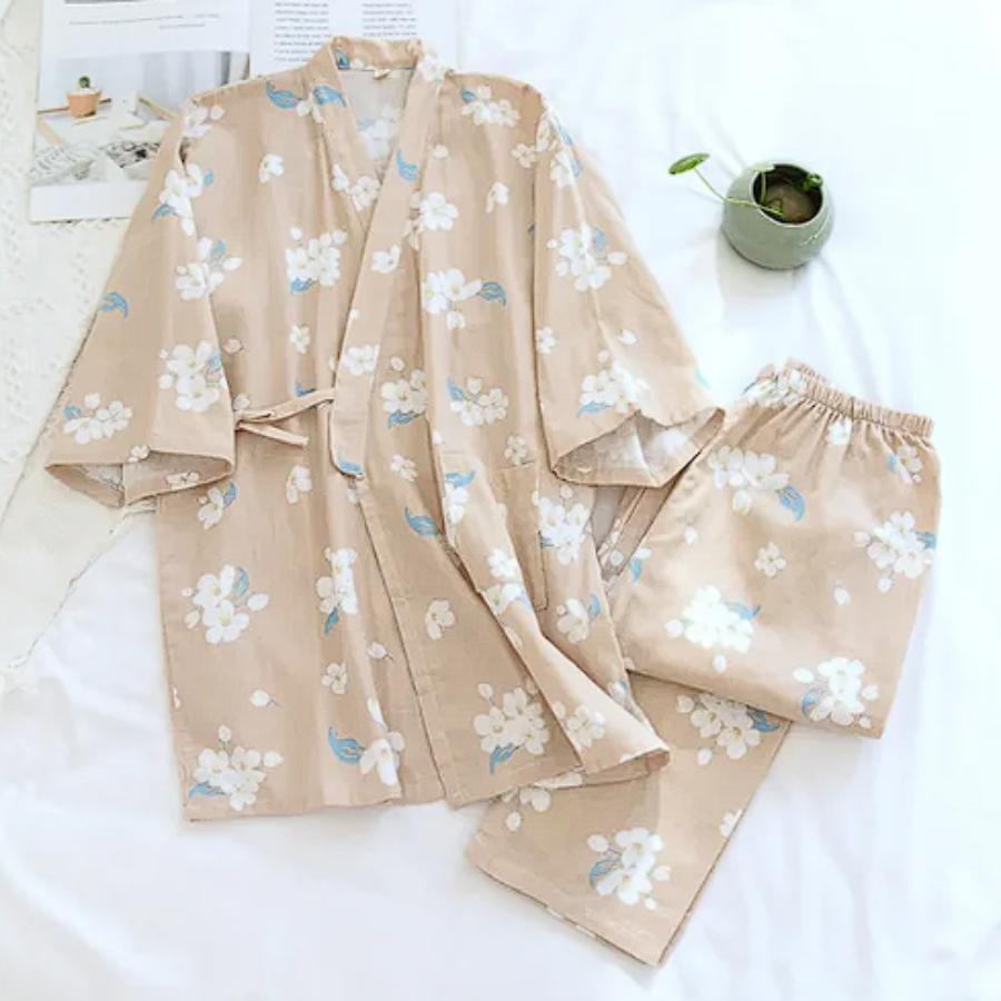 Pyjama Femme Pantalon + Chemise à Manches Longues ou Manches Courtes en 100% Coton | CozyCloud