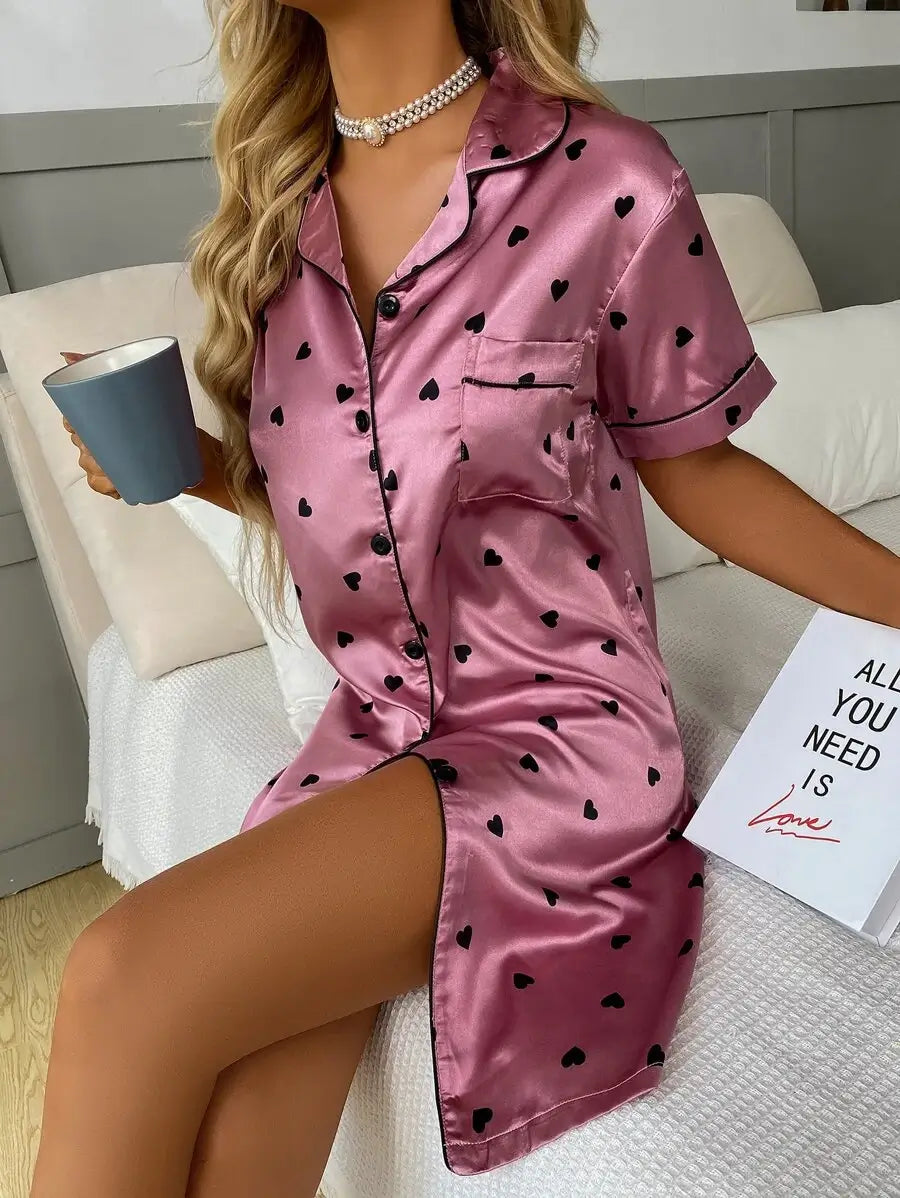 Pyjama Femme Nuisette Merveilleux en 100% Satin | CozyCloud