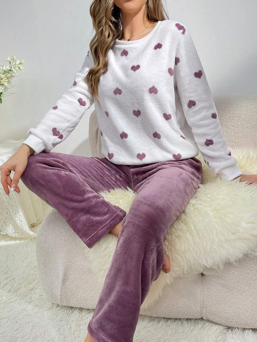 Pyjama Femme Long Pantalon + Chemisier Flamant Rose en 100% Coton | CozyCloud