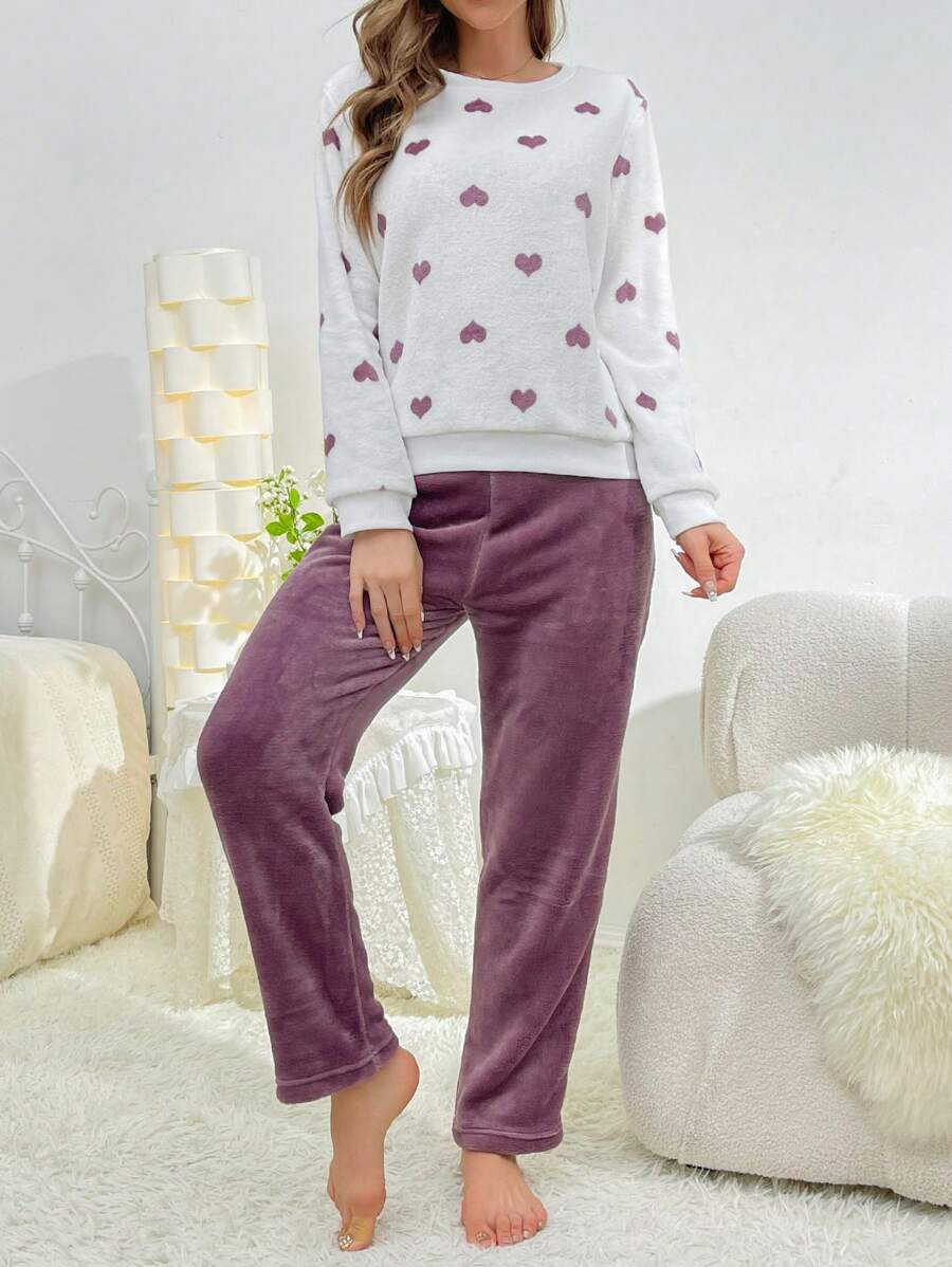 Pyjama Femme Long Pantalon + Chemisier Flamant Rose en 100% Coton | CozyCloud