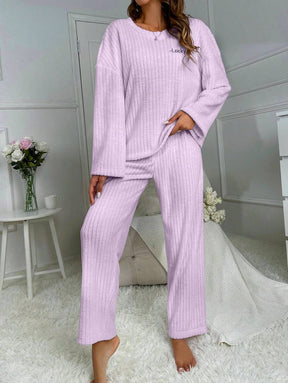 Pyjama Femme Long Pantalon + Chemisier Bariloche en 100% Coton | CozyCloud