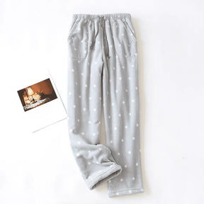 Pyjama Femme Long Pantalon en Peluche Doublé en Flanelle | CozyCloud