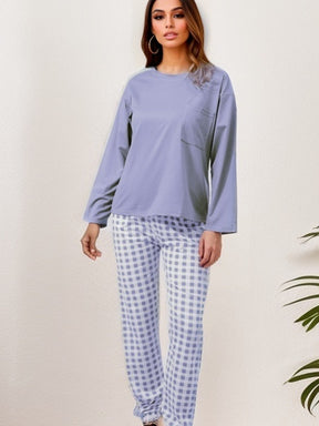 Pyjama Femme Long Pantalon + Chemise à Manches Longues Claire Classe en Coton | CozyCloud