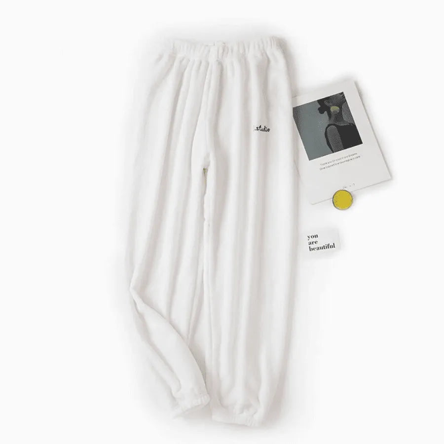 Pyjama Femme Long Pantalon en Peluche Douillet en Coton | CozyCloud