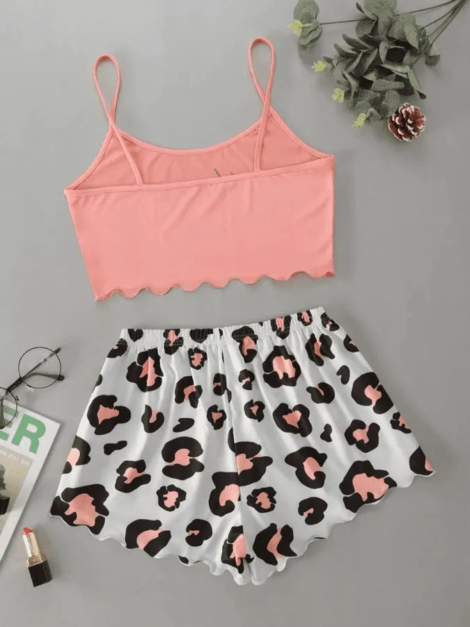 Pyjama Femme Court Shorts + Crop Top Honey en Coton | CozyCloud