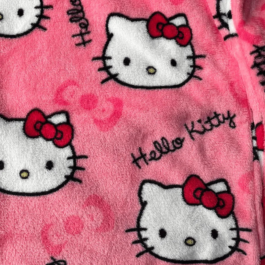 Pyjama Femme Long Pantalon Pelucheux Hello Kitty en Flanelle | CozyCloud