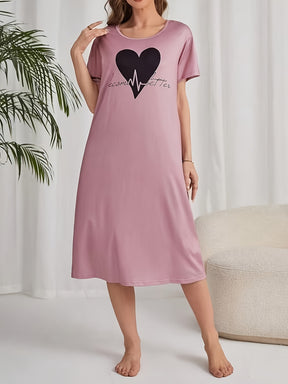 Pyjama Femme Chemise de Nuit à Manches Courtes Battement CoupeAmple en Coton | CozyCloud