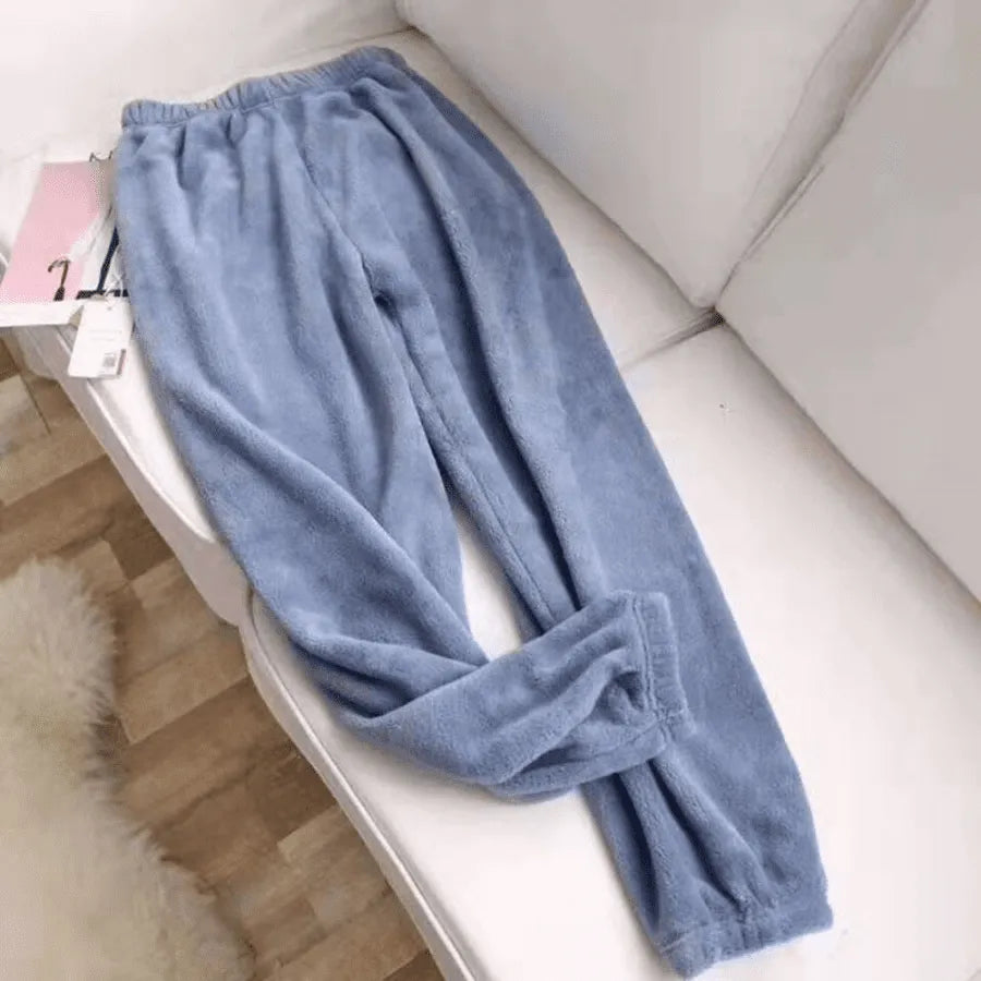 Pyjama Femme Long Pantalon Ceinture Élastique en La Laine | CozyCloud