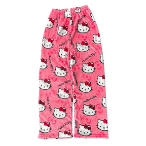 Pyjama Femme Long Pantalon Pelucheux Hello Kitty en Flanelle | CozyCloud