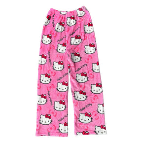 Pyjama Femme Long Pantalon Pelucheux Hello Kitty en Flanelle | CozyCloud