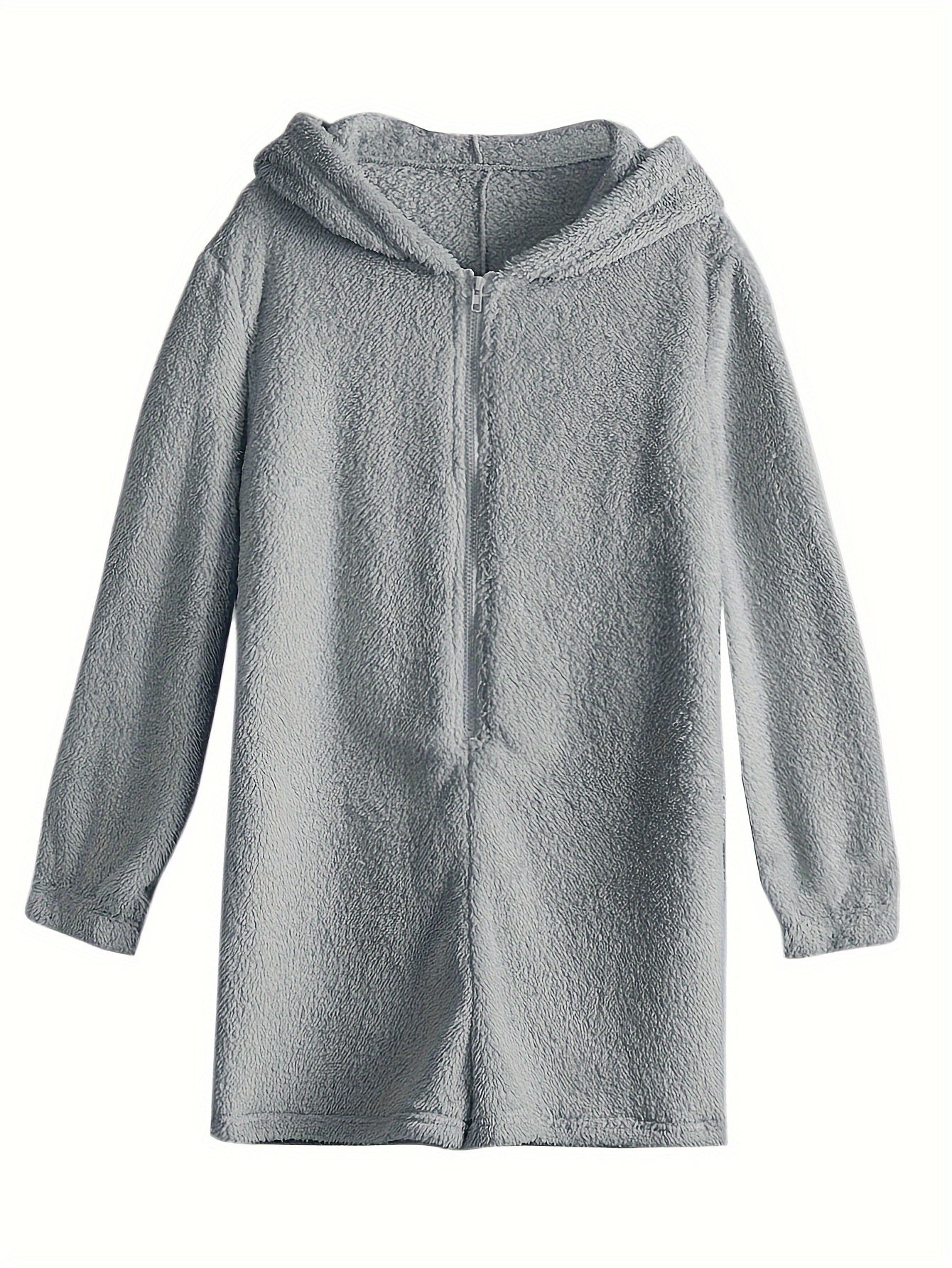 Pyjama Femme Court Combinaison à Manches Longues en Peluce Oreilles en 100% Coton | CozyCloud