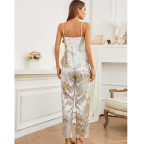 Pyjama Femme Long Pantalon + Débardeur Glamour en 100% Satin | CozyCloud