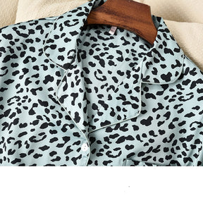 Pyjama Femme Long Pantalon + Chemise à Manches Longues Jaguar en Coton | CozyCloud