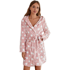 Pyjama Femme Peignoir Pois en Microfibre | CozyCloud