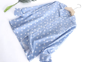 Pyjama Femme Long Pantalon + Chemise Manches Longues PoisNuages en 100% Coton | CozyCloud