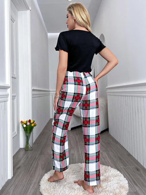 Pyjama Femme Long Pantalon + Crop Top à Manches Courtes Parisian Dream en Viscose | CozyCloud