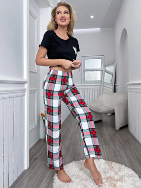 Pyjama Femme Long Pantalon + Crop Top à Manches Courtes Parisian Dream en Viscose | CozyCloud