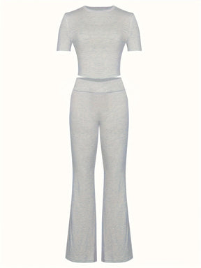 Pyjama Femme Long Pantalon + Chemise à Manches Courtes Slim Fit en 100% Modal | CozyCloud