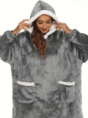 Pyjama Femme Plus Size Peignoir en Peluche avec Capuche Style en 100% Coton | CozyCloud