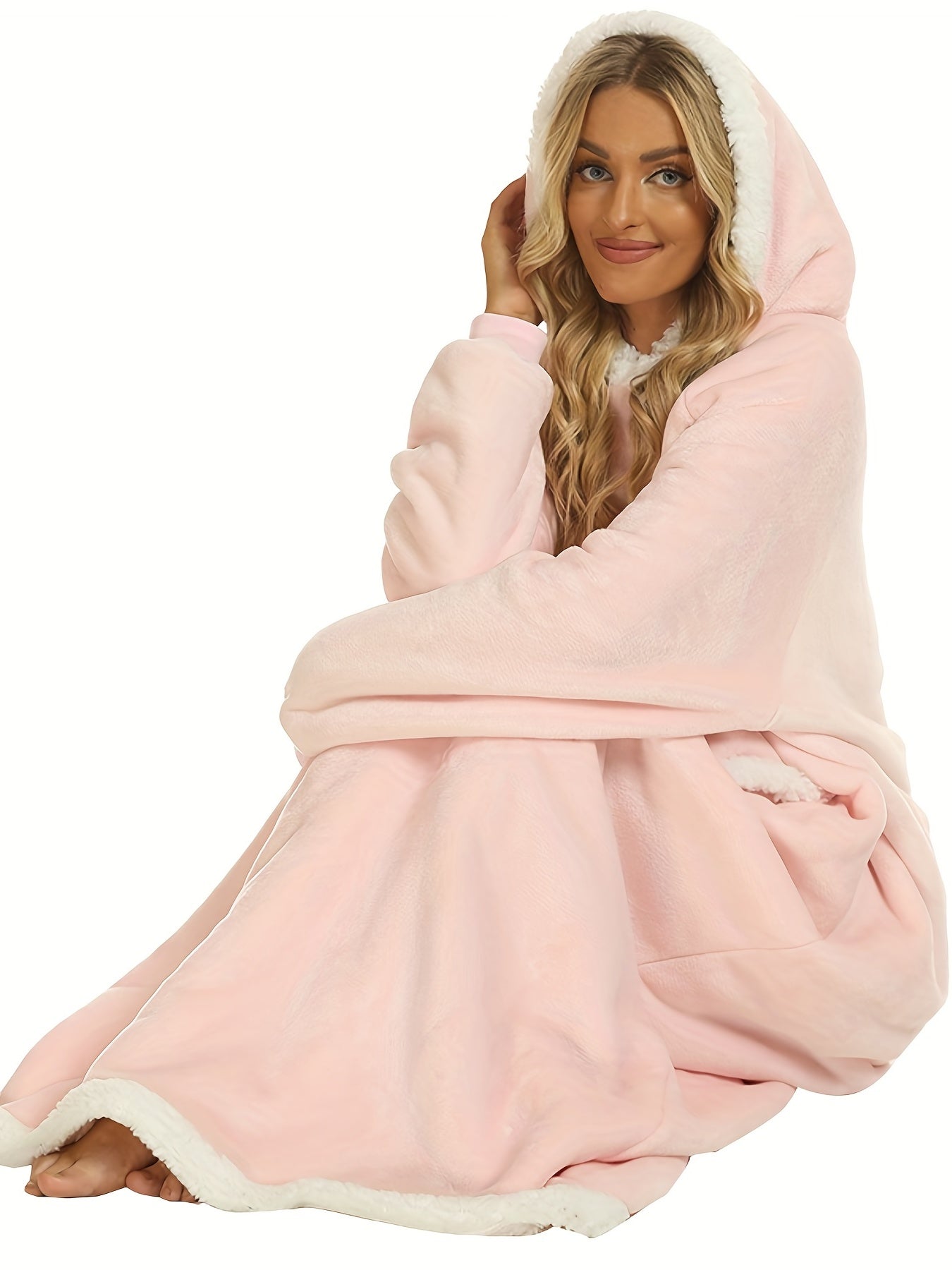 Pyjama Femme Peignoir en Peluche à Manches Longues Capuche Vibrants en Coton | CozyCloud